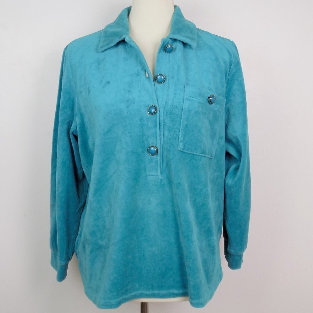 vintage velour sweatshirt sweater polo kidcore pastel sherbet preppy